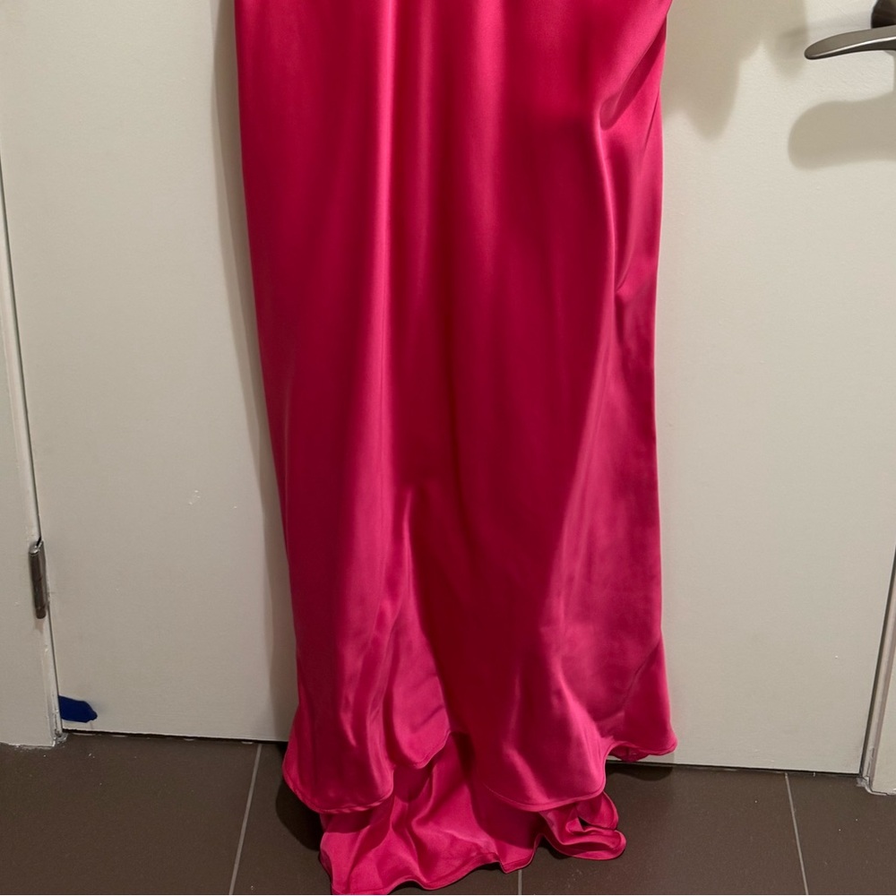 Eloquii Fuchsia Satin High Low Dress, Size:16 - Picture 3 of 4